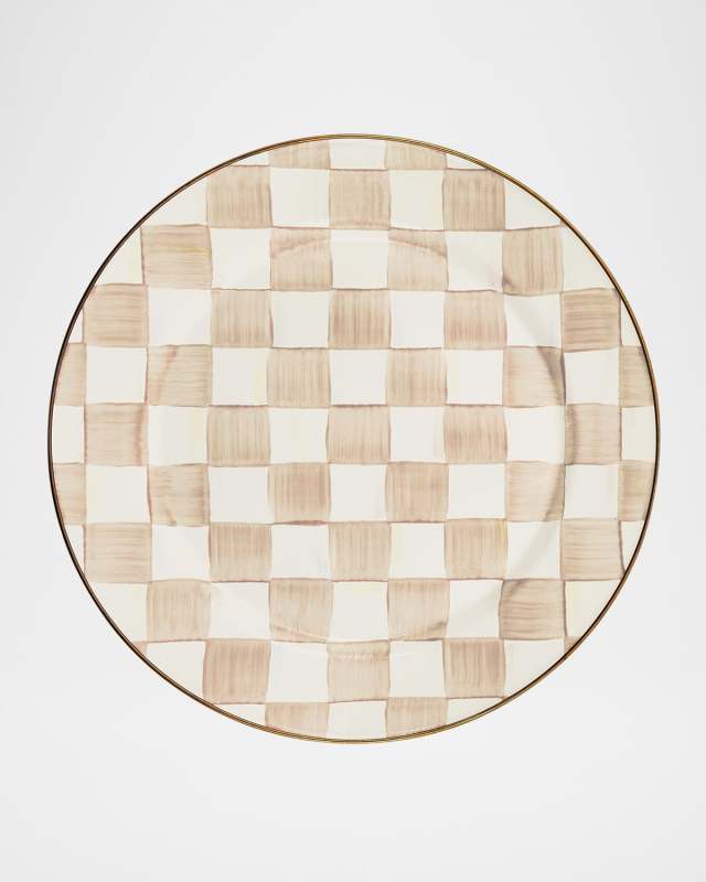 Mocha Check Charger Plate
